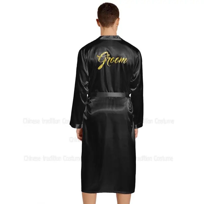 Ŷ   ƾ   Loungewear     Ҹ  Peignoir Homme Men Satin Nightgown